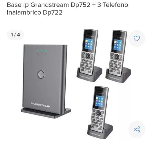 Base IP Grandstream Dp752 más 3 teléfonos Inalámbricos Dp722